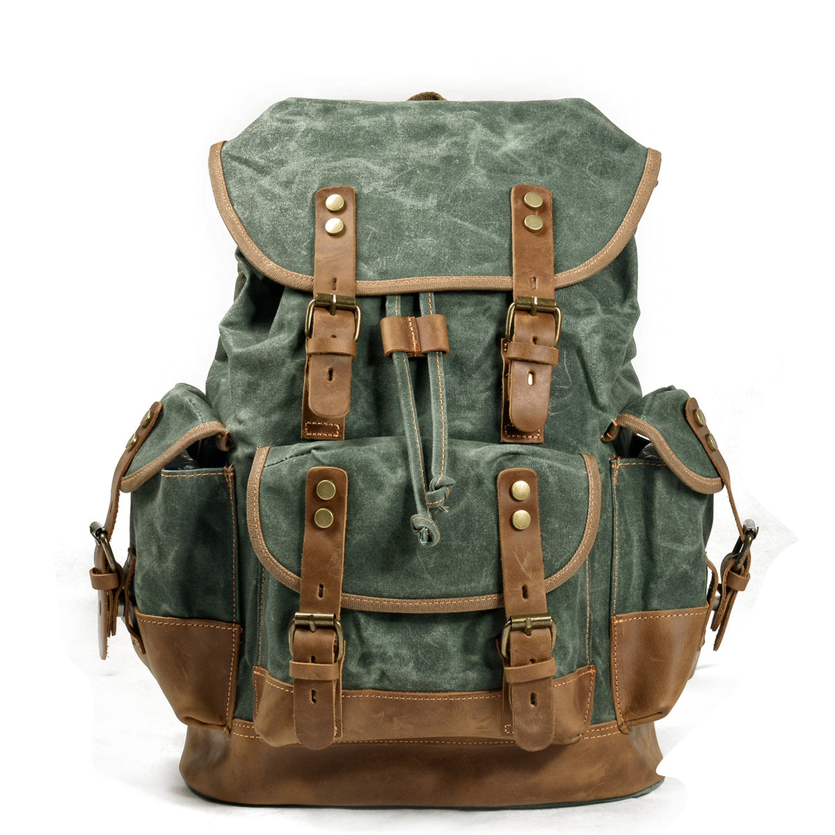 Vintage Canvas Backpack with Leather Trim for Everyday Travel 5