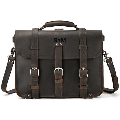 Genuine leather rucksack briefcase bag