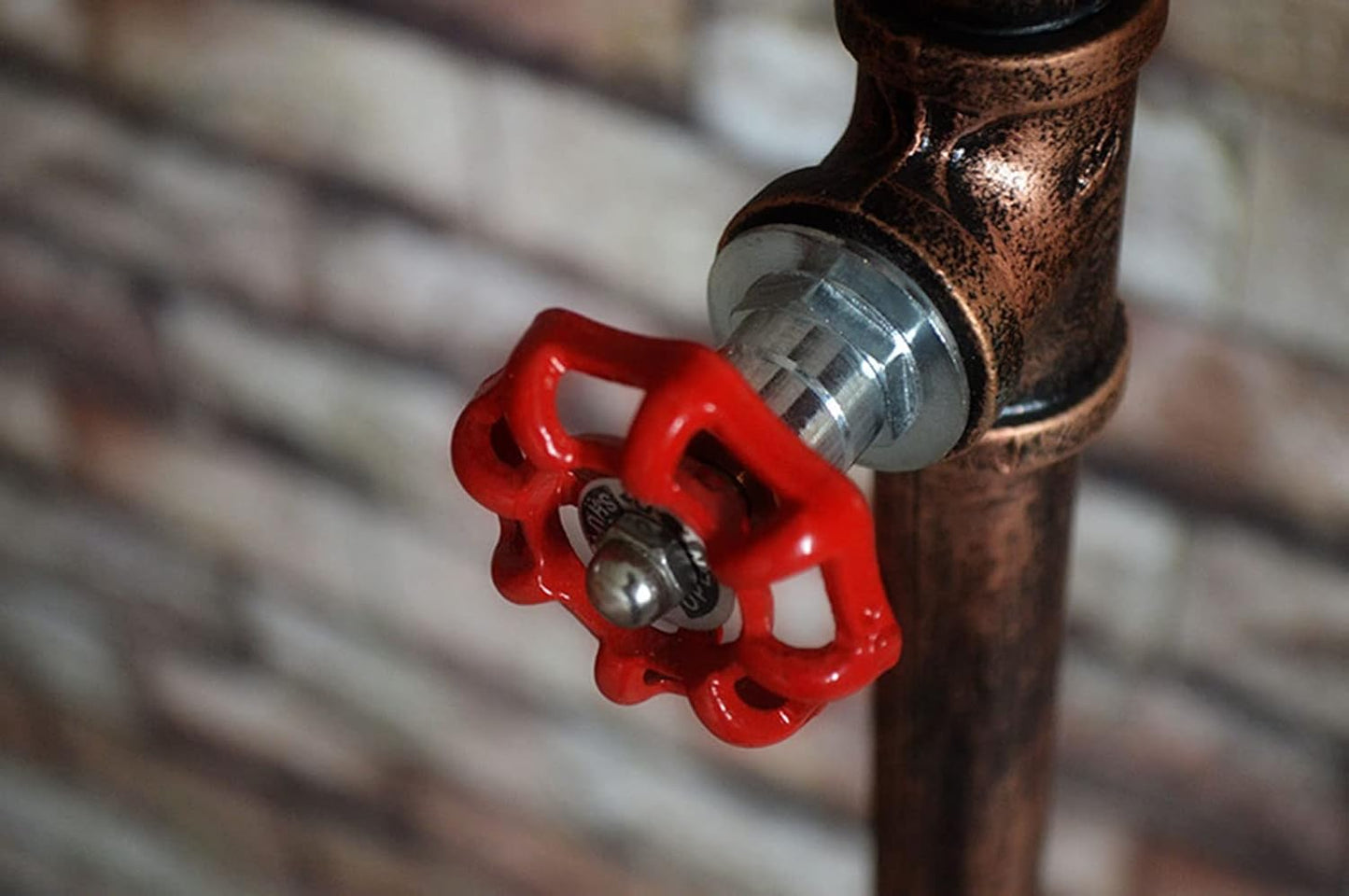 Industrial steampunk copper water pipe floor lamp