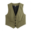 v neck sleeveless lazer vest women's