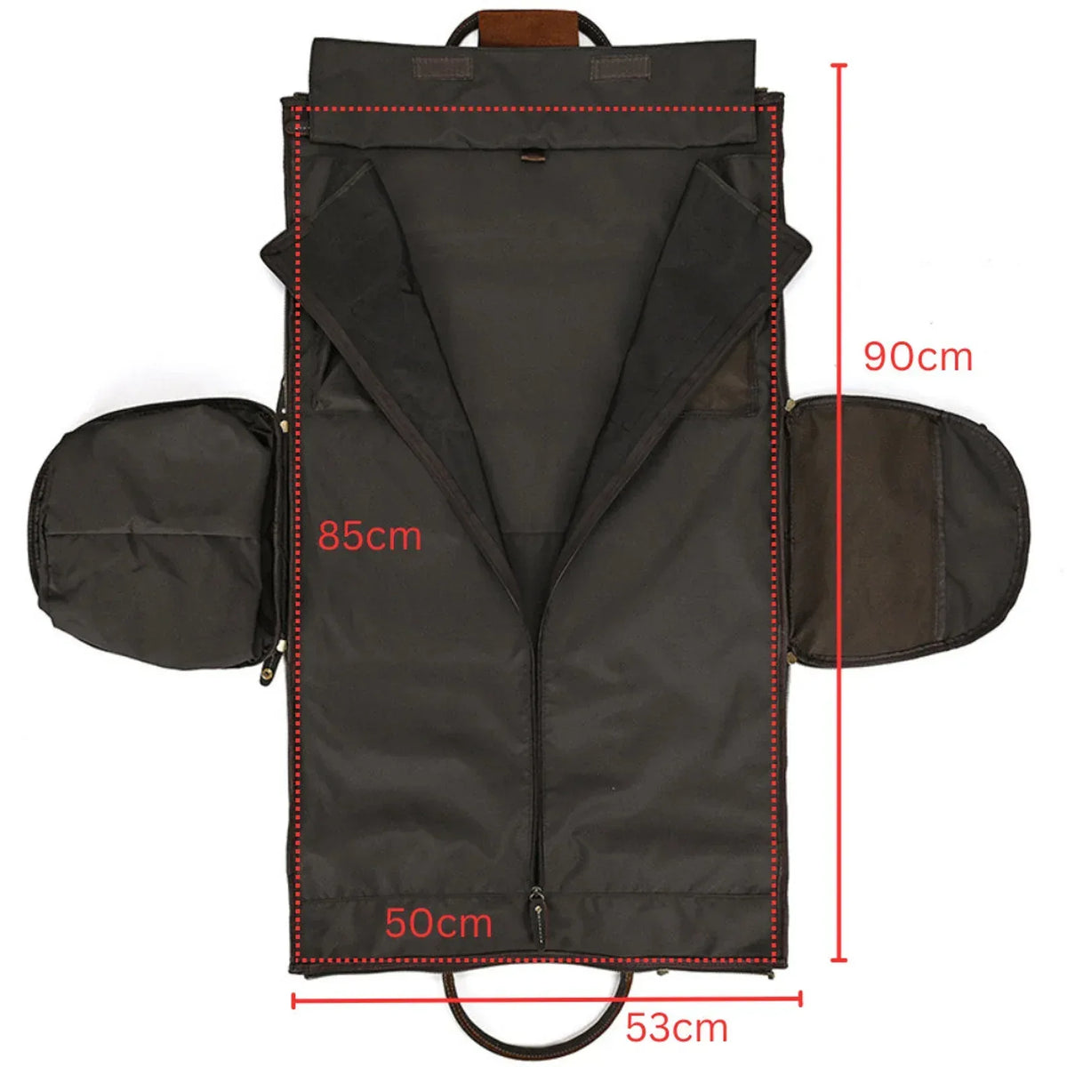 Leather Duffle Garment Bag with Shoe Pocket