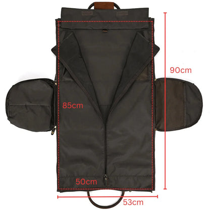 Leather Duffle Garment Bag with Shoe Pocket