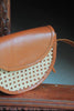 Genuine Leather Rattan Crossbody Bag