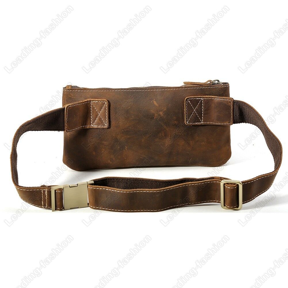 Men Real Leather Bum Waist Belt Bag