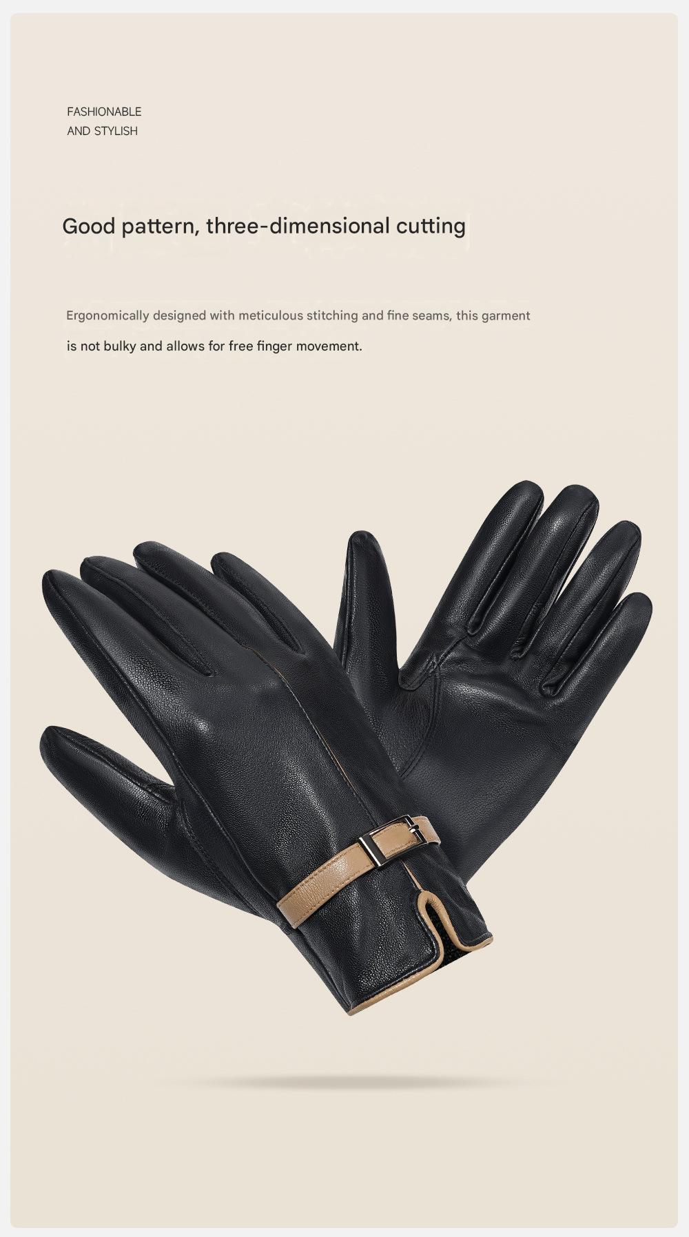 Women leather gloves for winter