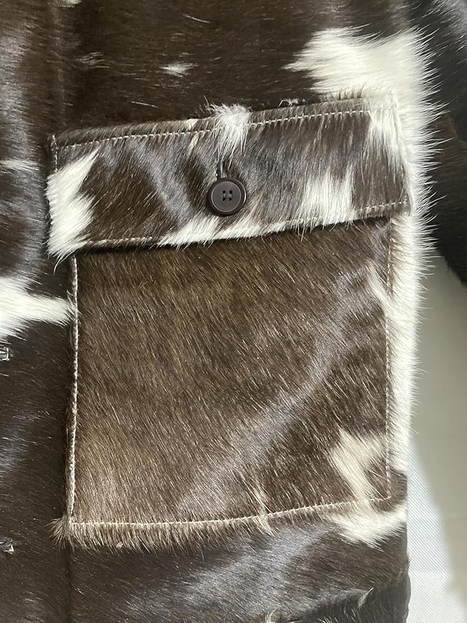 Hair On Cow Fur Jacket Brown Black White