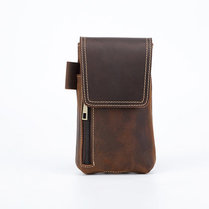 brown leather waist bags for men