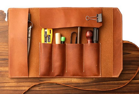 Leather pencil roll for artists