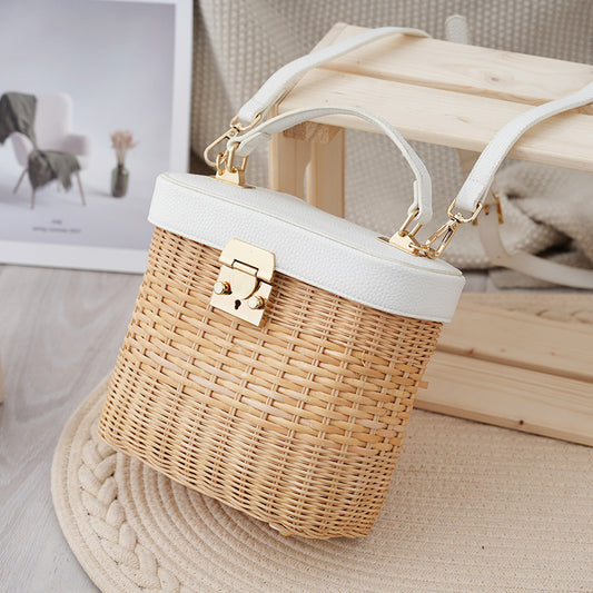 Straw Crossbody Purse Woven Summer Beach Bag for Women