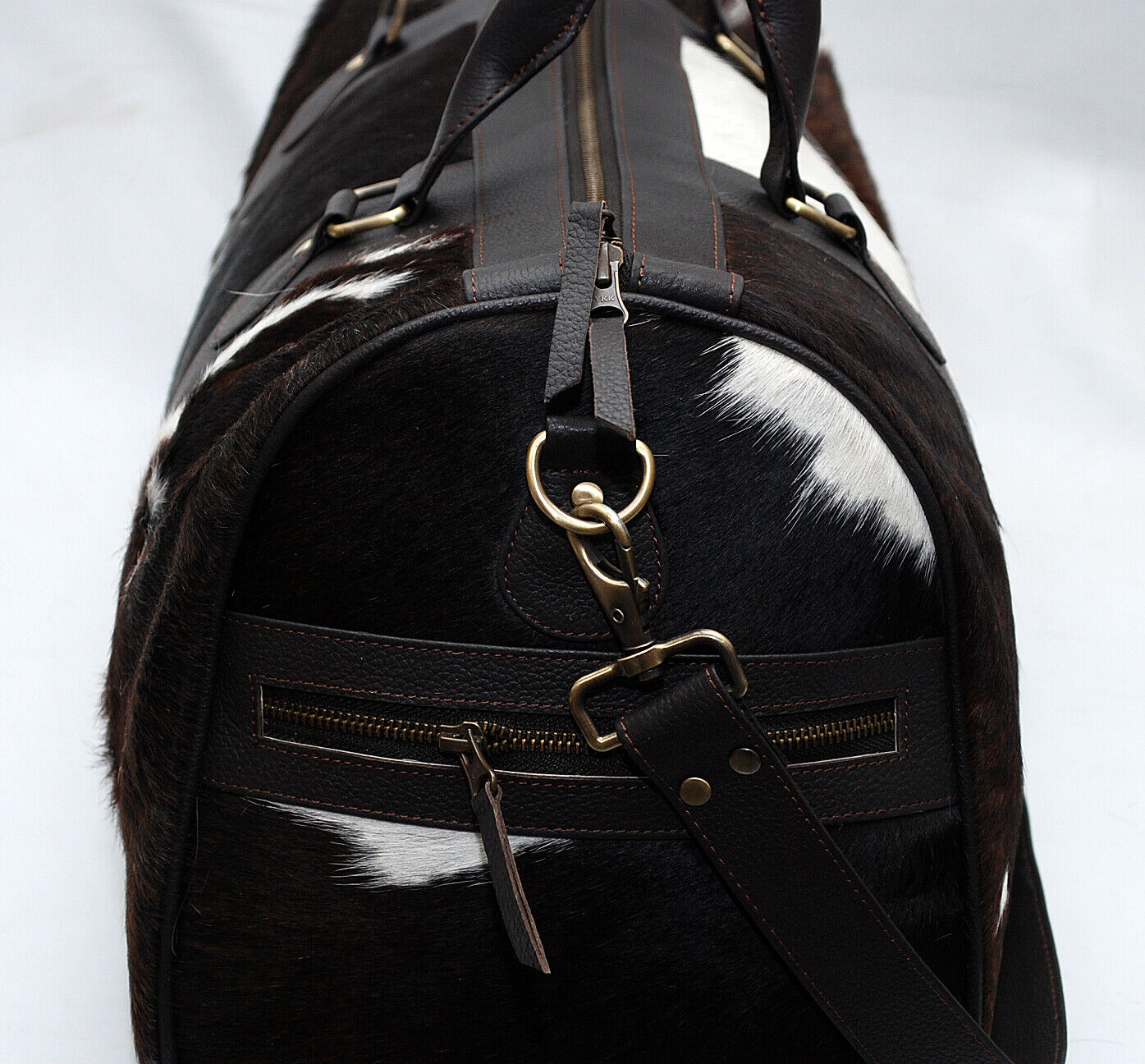 Hair On Cowhide Tricolor Weekender Bag