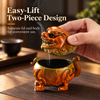 Incense Burner in Antique Brass Lion Design with Sculpted Lid