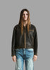 women's distressed brown leather jacket