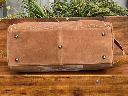 Boot Stitch Suede Weekender Duffle Bag