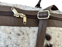 Natural Brown Black White Cowhide Duffle Bag