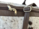Natural Brown Black White Cowhide Duffle Bag