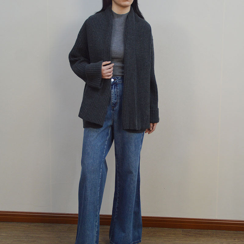Women's Oversized Wool Knit Cardigan