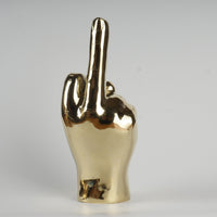 Brass Sculpture Hand Finger Sign Decor