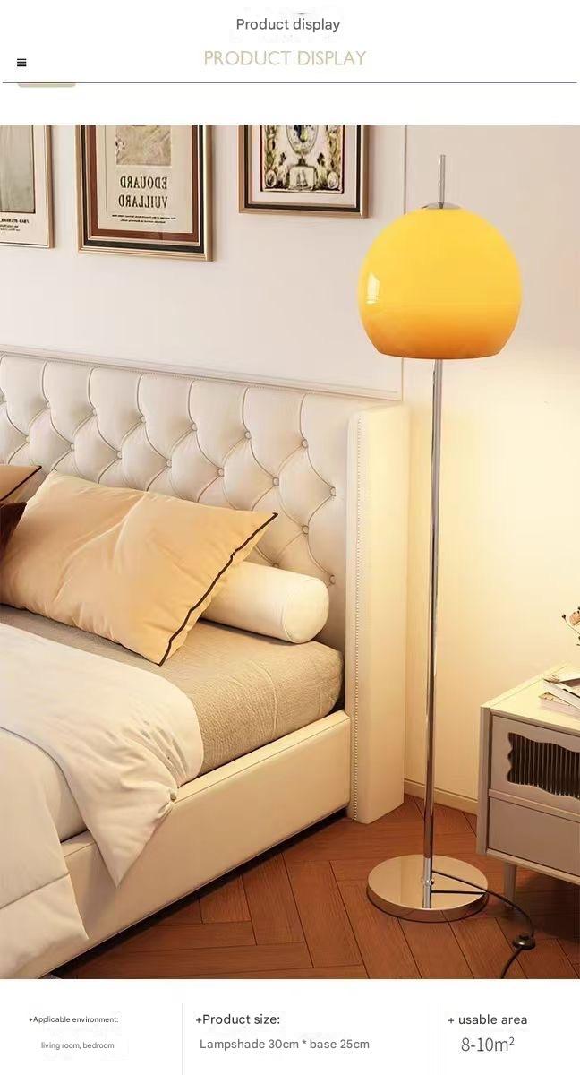 Retro mushroom glass floor lamp for living room