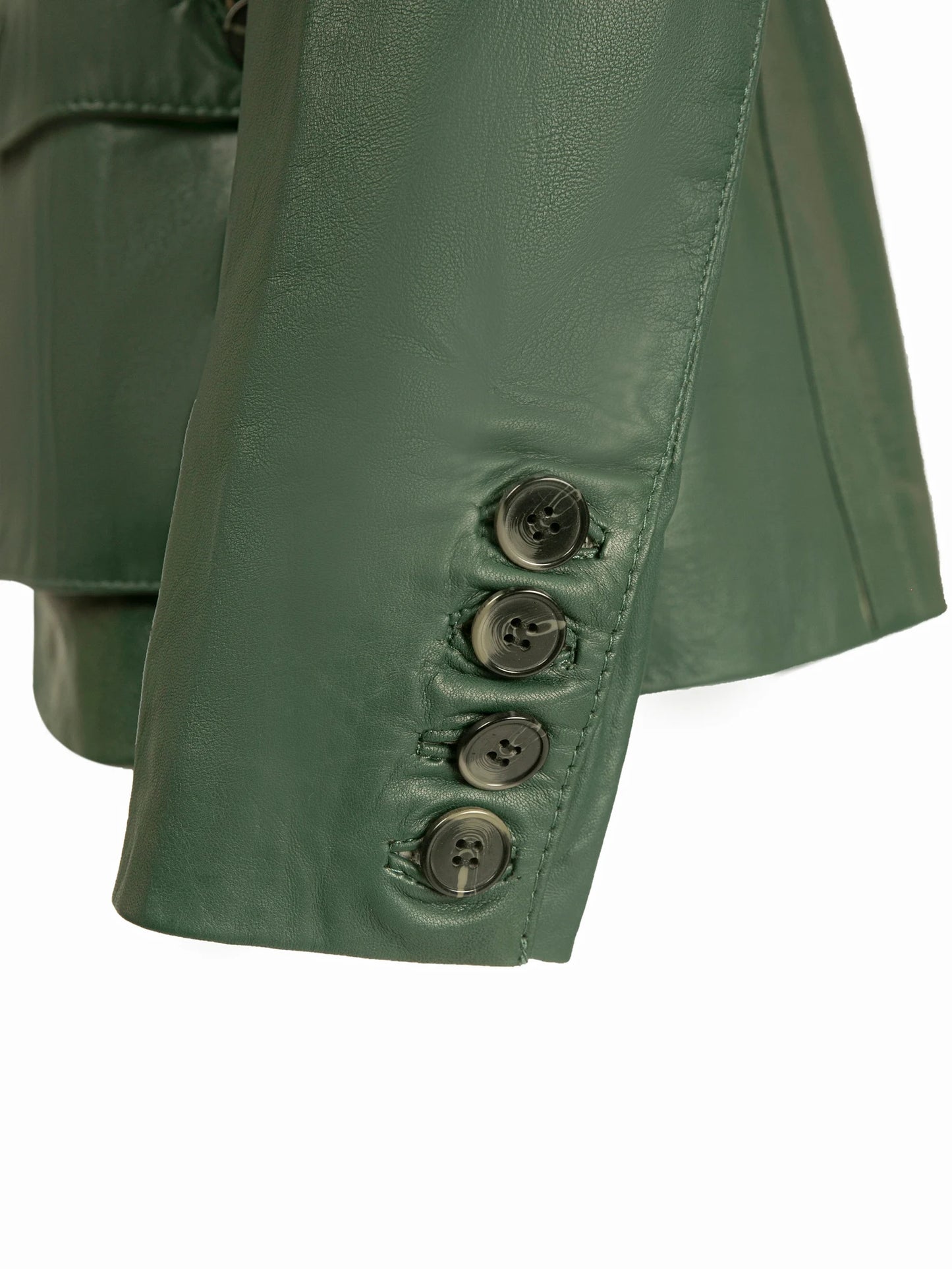 Women's Green Genuine Leather Jacket