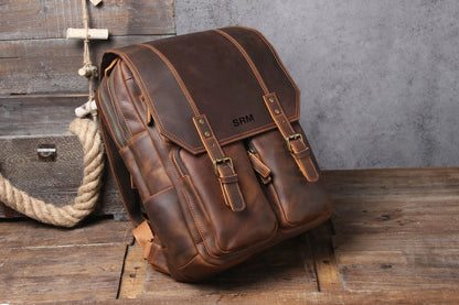 Real Leather Backpack Laptop Bag