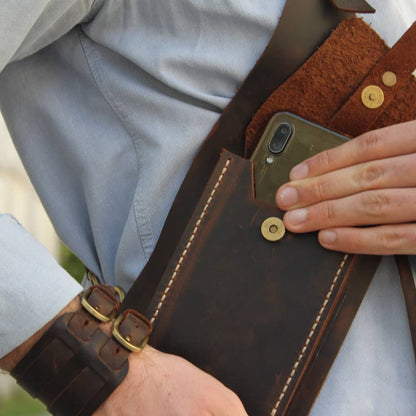 Leather Holster Bag with Adjustable Strap