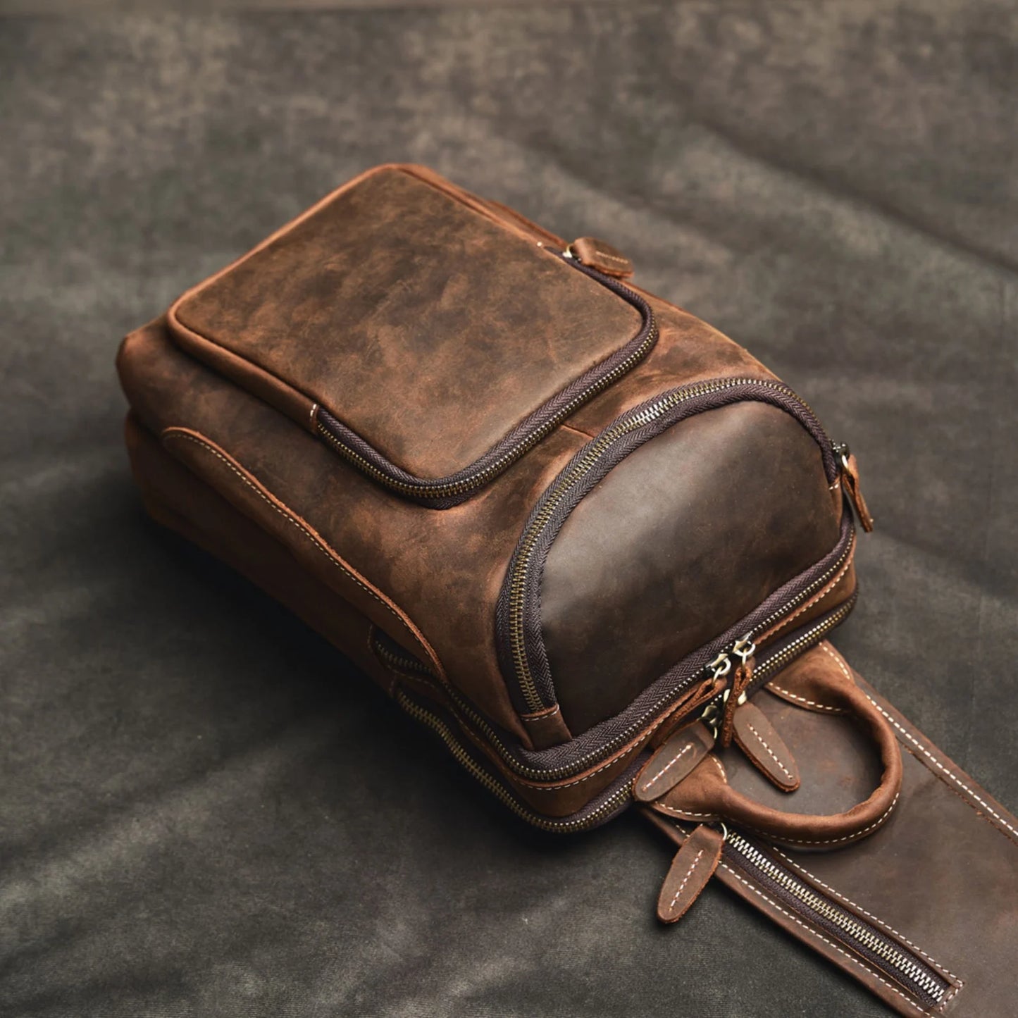 Genuine Leather Crossbody Chest Bag