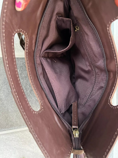 Tooled Leather Crossbody Bag Cowhide