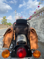 Real Vintage Brown Leather Motorbike Pouch Bags