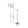 Modern Folding Arm Floor Lamp with Fabric Shade