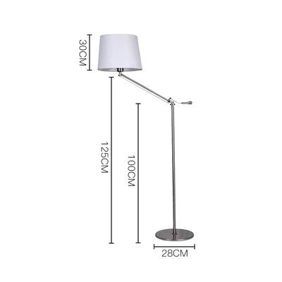 Modern Folding Arm Floor Lamp with Fabric Shade