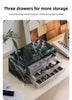 Natural Marble Jewelry Organizer Box with Multi-Drawer Storage