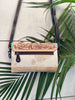 tooled leather hair on hide crossbody handbag