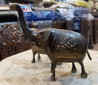Handmade Brass Elephant at Guard Figurine