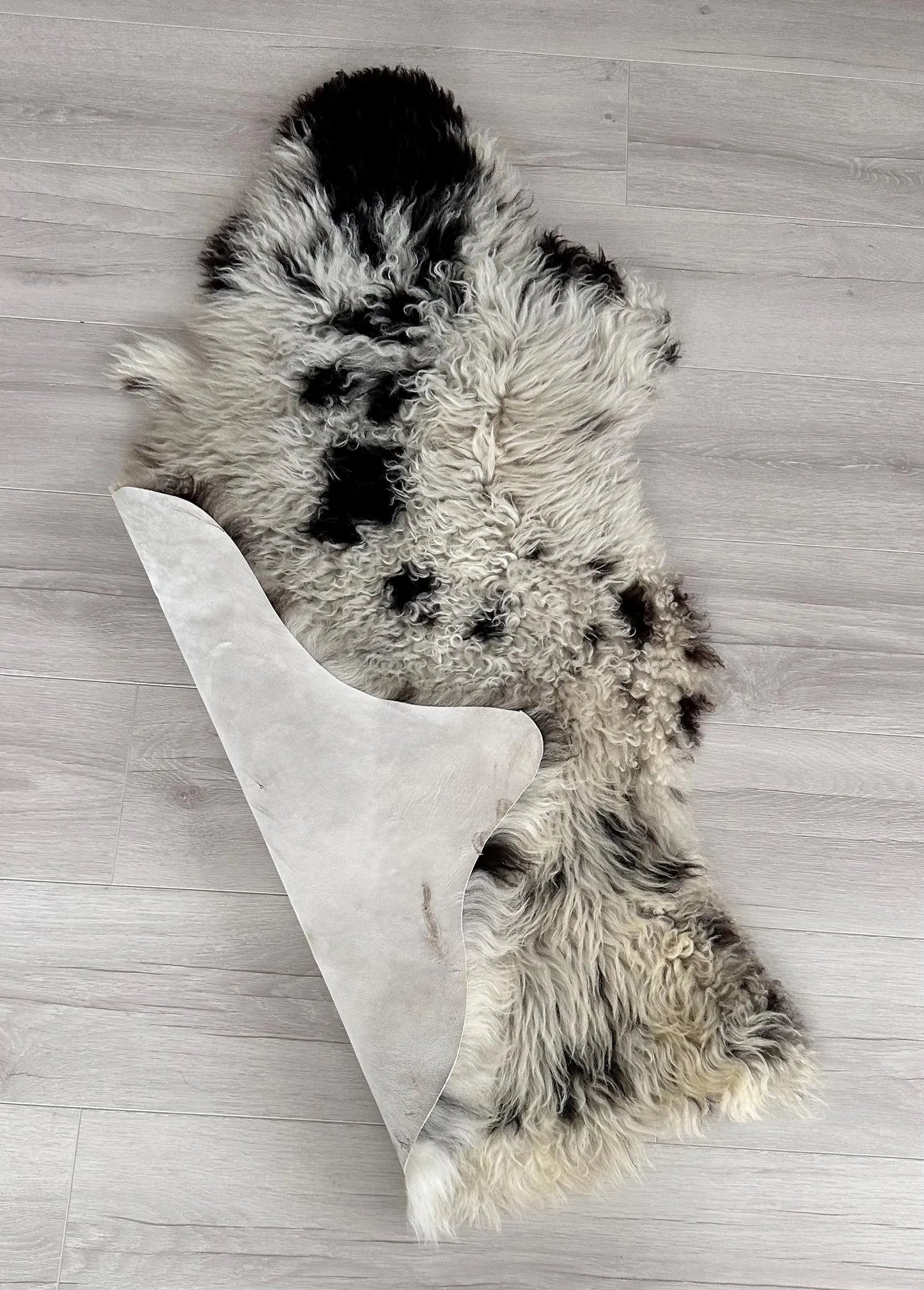 short curly sheepskin rug