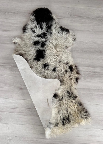 short curly sheepskin rug