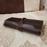 Leather Roll tool Storage bag