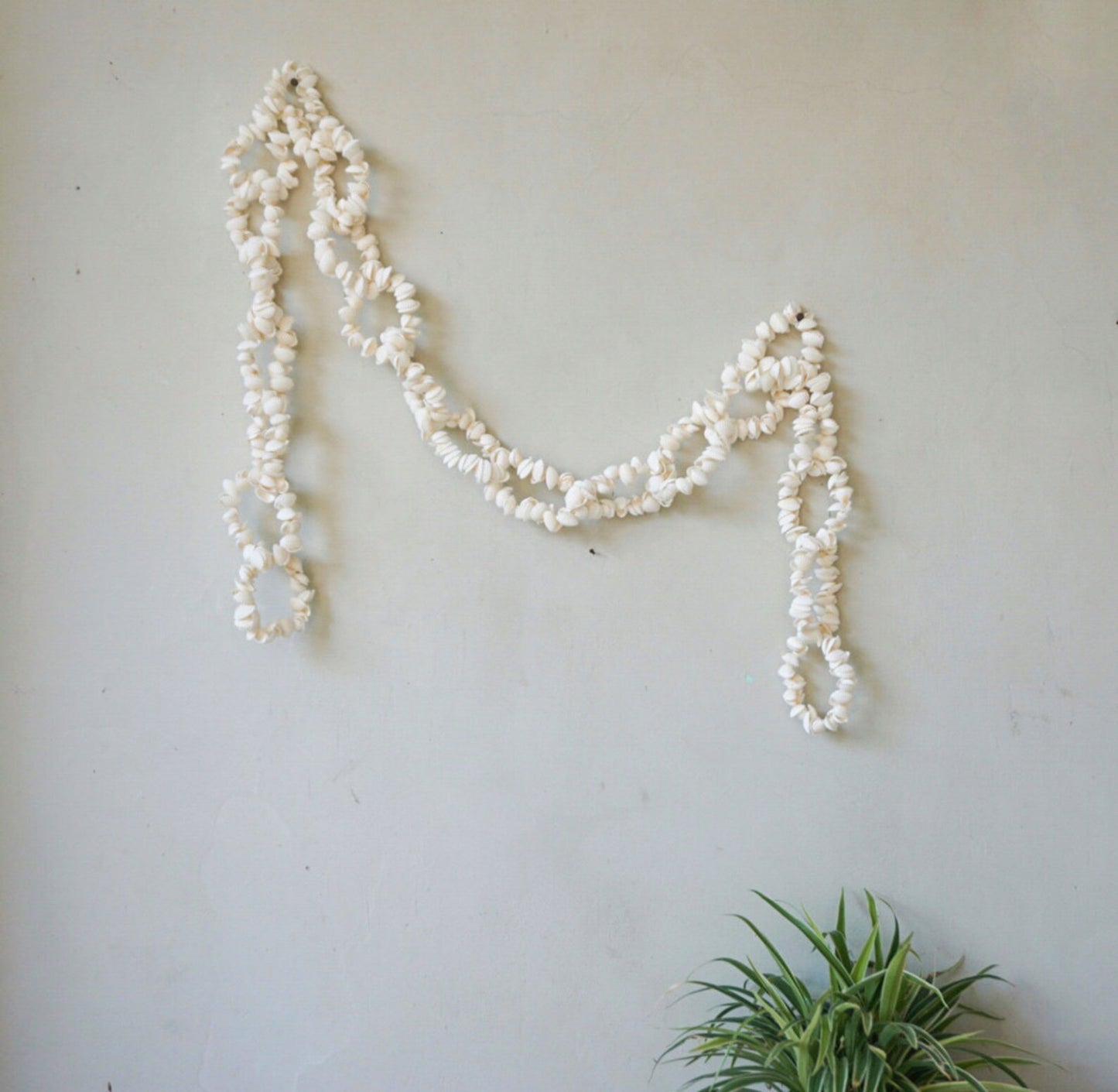 White sea shell chain boho decor urban style