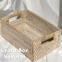 Rectangular Rattan storage basket with lid And handle