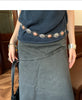 Retro western rivet belt women brown waist chain floral design 5