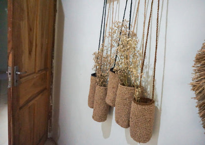 Jute Crochet hanging basket for fall Autumn