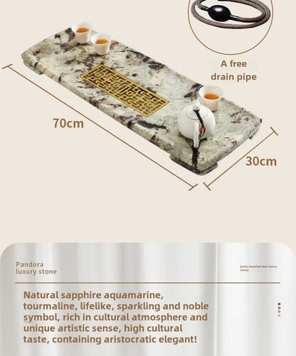 Snow Mountain Blue Luxury Marble Tea Tray