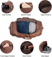 Men's Leather Travel Weekender and Gym Bags