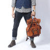 Genuine Leather Backpack Men Women Office Laptop Rucksack