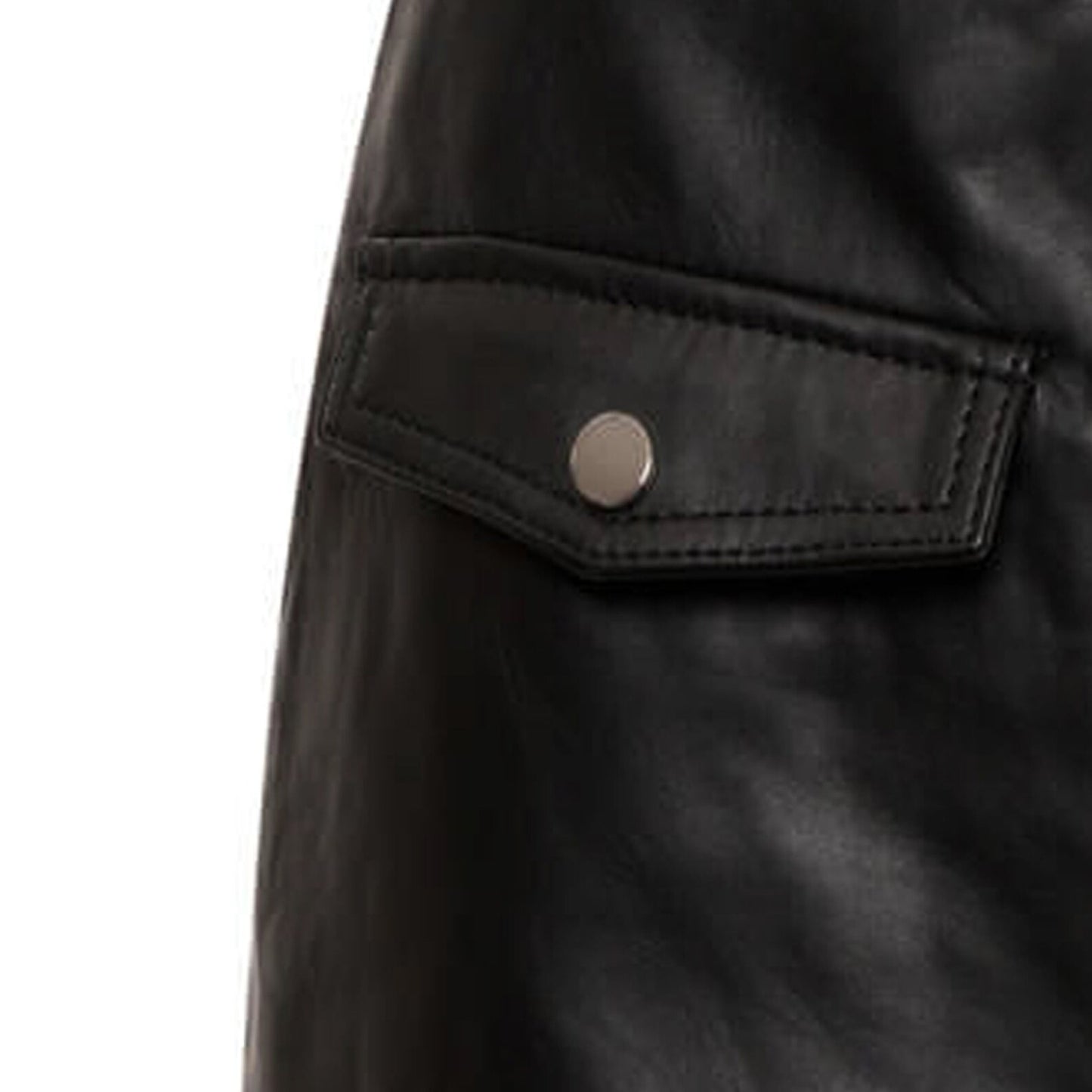 Genuine Women Leather Skirt with Front Zip