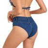 Mini Denim V-Cut Stretch Shorts for Women