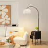 Floor Arc Lamp with Table, Drawer and Wireless Charger