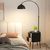 Floor Arc Lamp with Table, Drawer and Wireless Charger