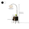 Floor Arc Lamp with Table, Drawer and Wireless Charger