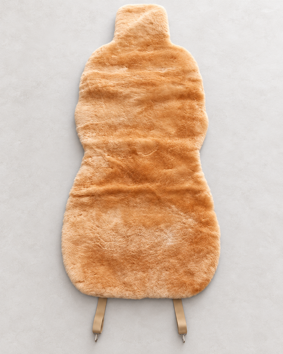 Genuine Sheepskin Car Seat Cover with Soft Tan Wool