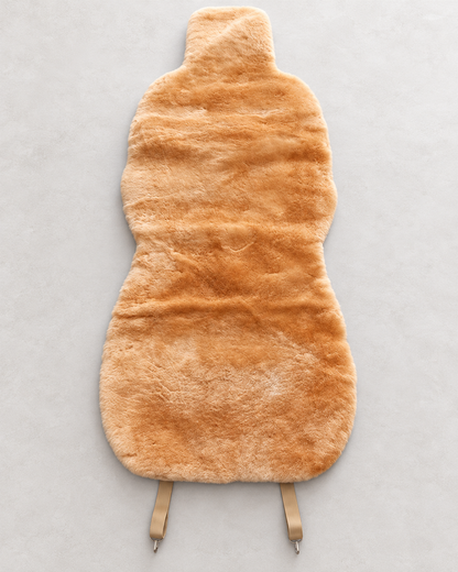 Genuine Sheepskin Car Seat Cover with Soft Tan Wool